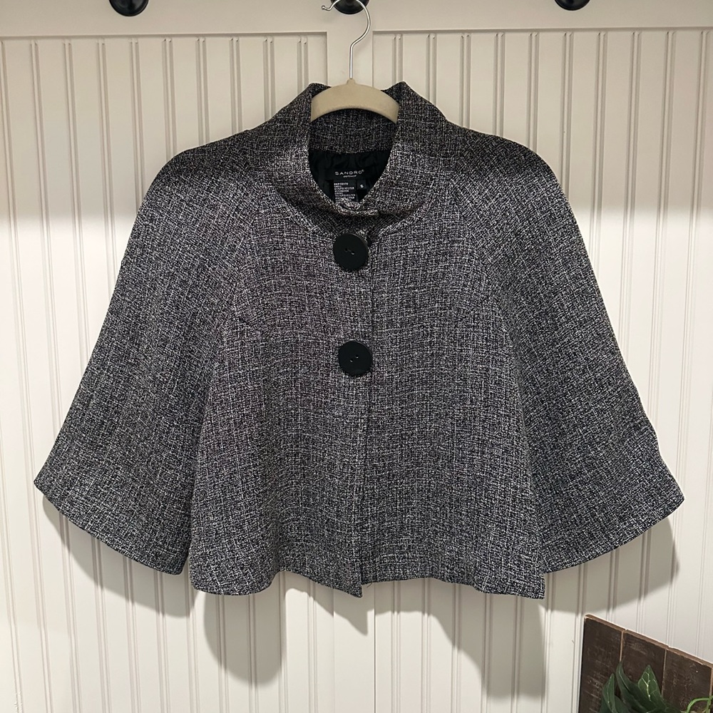 Sandro Sportswear Gray Cape Coat - Size Small
